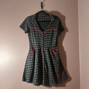 Sourpuss Giddy Up black & grey dress size L